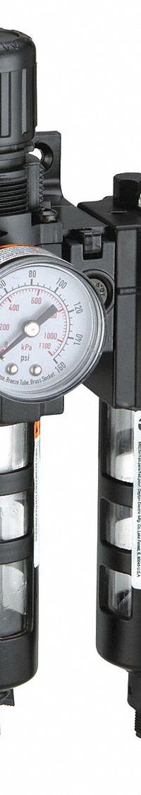SPEEDAIRE Filter/Regulator/Lubricator: 3/8 in NPT, 51 cfm, 150 psi Max Op Pressure, 40 micron, Mist (MPN 7D689). Key specifications — attr109524: SPEEDAIRE.