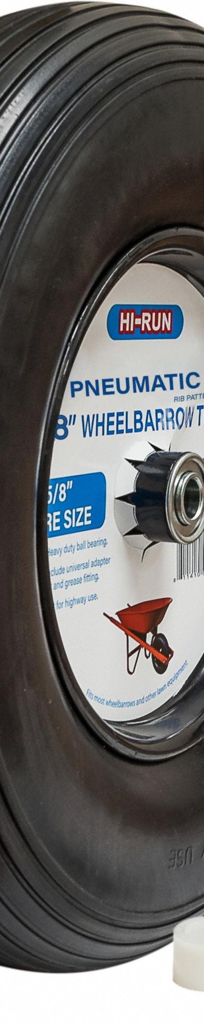 HI-RUN Tires and Wheels: 8 in dia Tire Size - Wheelbarrow Tires