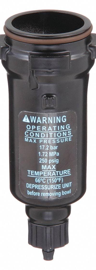 WILKERSON FRL Replacement Bowl: Metal, GRP, GRP-96-714 - Replacement Bowls