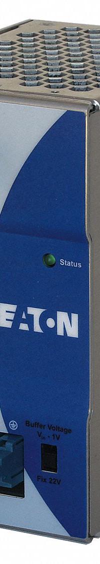 EATON DC Power Supply: DIN Rail, 480 W Output Power - Rated, 2.5 A Current - Output, Single Phase (MPN PSG480B24RM). Key specifications — attr1044898: Single; attr1044874: Aluminum; attr1044879: 35V DC; attr211400: EATON.
