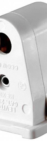 LEVITON Lampholder: Lamp Holder, Single Pin (Fa8), 1 3/4 in Overall Lg, 660 W Watt, 600V AC Volt (MPN 2537). Key specifications — attr234509: Single Pin (Fa8); attr234515: 600V AC; attr327041: Lamp Holder; attr239872: LEVITON; attr234516: White; attr234535: Pedestal Style.