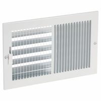 Sidewall/Ceiling Register: Ceiling/Wall, 7 1/4 in H, 11 1/4 in W, Louvered, Powder Coated, White (MPN 4JRN6). Key specifications — Adjustable Blades: No; Brand: APPROVED VENDOR; Airflow Directions: Two-Way; Grille Color: White.