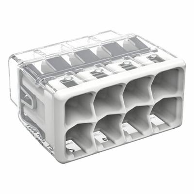 WAGO Push-In Wire Connector: 2773 Series, 8 Port, 20 AWG – 12 AWG Solid Wire Size Range - Push-In Connectors