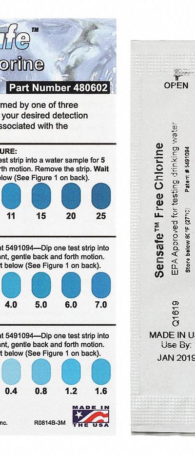 INDUSTRIAL TEST SYSTEMS Test Strips: Free Chlorine - Single-Parameter Test Strips