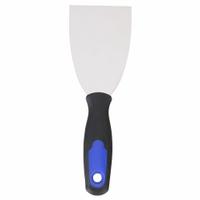 WESTWARD Scraper: Bld. Mat. Carbon Steel, Hdl. Mat. Polypropylene/TPR, Stiff, Tapered Bld. Shape (MPN 13A692). Key specifications — attr1004902: WESTWARD; attr1012057: Half; attr1014703: Rubberized; attr1017570: Standard End; attr1029655: Straight; attr1034073: Straight.