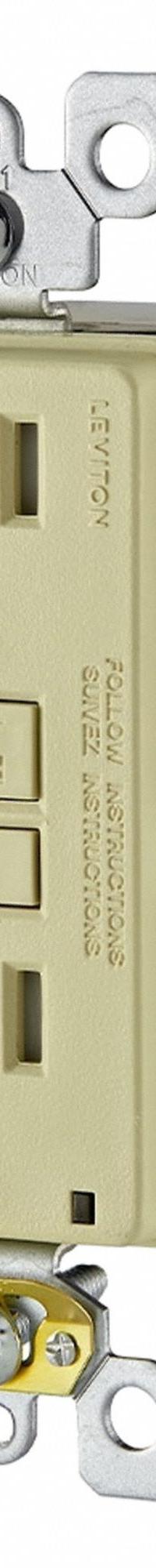LEVITON Receptacle: Decorator Duplex, 5-15, Ivory, 125V AC, 15 A, 2 Pole / 3 Wire (MPN AFTR1-I)