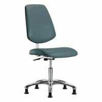 Cleanroom Chair: Vinyl, Armless, Ht Range 18 1/2 in to 23 3/4 in, 18 1/2 in Seat Wd, 17 in Seat Dp (MPN BR-CLR-VDHCH-MB-CR-RG-8546). Key specifications — Foot Support: No; Base Material: Aluminum; Brand: APPROVED VENDOR; Product Type: Cleanroom Chair; Cleanroom Class: ISO 4; ESD-Safe: Not ESD Safe.