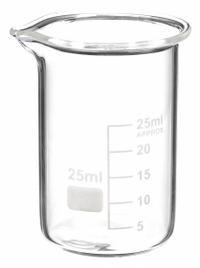 APPROVED VENDOR Beaker: 25 mL, 0.8 fl oz, Low Form, Colorless, Glass, Autoclavable (MPN 5YGY8). Key specifications — attr1371051: APPROVED VENDOR; attr1371062: Colorless.