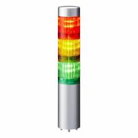PATLITE Tower Light Assembly: 3 Tier, No Sounder Tier, IP65, Amber/Green/Red, Direct Wire, Steady (MPN LR4-302WJNU-RYG). Key specifications — Manufacturer Part Number: LR4-302WJNU-RYG; Brand: PATLITE; Operating Voltage: 24V DC; Light Tier Color: Red.