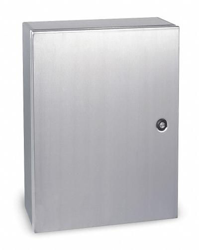 WIEGMANN Enclosure: 304 Stainless Steel, 20 in x 16 in x 8 in, NEMA 12/13/3R/4/4X - Stainless Steel Enclosures