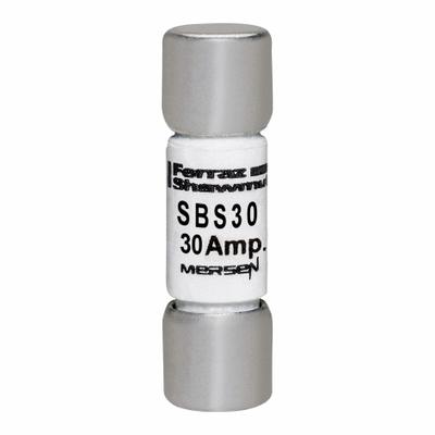 MERSEN Fuse: SBS Series, Midget, Fast-Acting, 30 A, 600 V AC, 13/32 in x 1 3/8 in - Fast-Acting Cylindrical Fuses