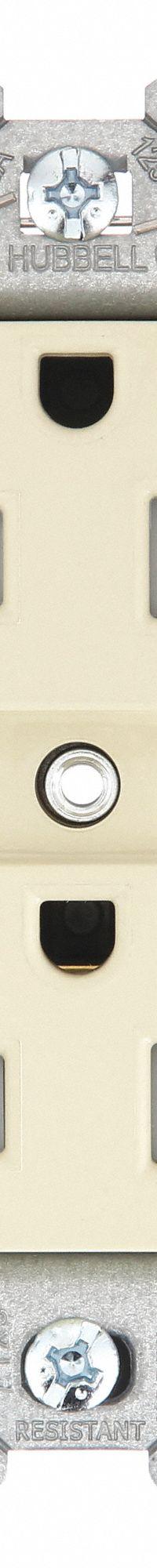 HUBBELL Receptacle: Duplex, 5-15, Ivory, 125V AC, 15 A, 2 Pole / 3 Wire (MPN SNAP5262ITRA)