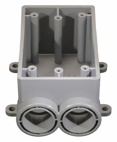 CANTEX Electrical Box: PVC, Rectangular, 1 Gangs, 3/4 in Hub Size, 21.8 cu in Capacity - PVC & Non-Metallic Weatherproof Electrical Boxes