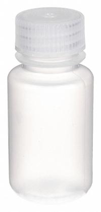 APPROVED VENDOR Reagent Bottle: Polypropylene, 60 mL, 2 fl oz, Closure Included, Colorless, Unlined (MPN 6FAL4). Key specifications — Brand: APPROVED VENDOR; Graduated: No; Body Color: Colorless.