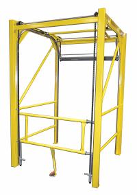 GARLOCK SAFETY SYSTEMS Vertical Safety Gate: 108 in x 106 in, Unassembled, Yellow, 42 in Gate Ht (MPN 301348-9660). Key specifications — attr1283434: GARLOCK SAFETY SYSTEMS; attr1283408: Unassembled; attr1283426: No.
