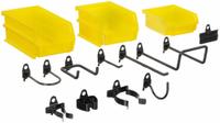 APPROVED VENDOR Pegboard Hook Assortment Kit: 1/4 in Peg Hole, For 1 in Pegboard Hole Spacing, Black (MPN 5TPJ5). Key specifications — Color: Black; Includes: (10) 6 in Single Rods; Locking System: Screw-In; Mounting Type: Surface; Accessory Type: Hook Assortment Kit; Brand: APPROVED VENDOR.