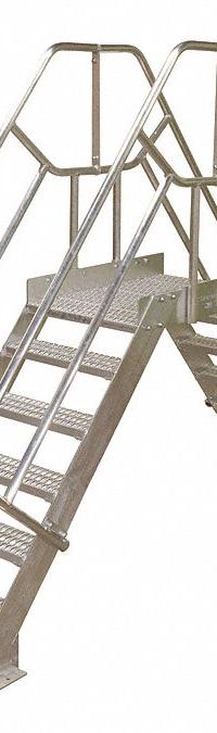 COTTERMAN Crossover Bridge: 3.3 ft Platform Ht, Aluminum, 500 lb Load Capacity, Serrated, 5 Steps (MPN 5SCA24A3C50P3). Key specifications — Brand: COTTERMAN; Color: Gray; Tread Type: Serrated.
