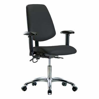 APPROVED VENDOR Chair: Vinyl, Arms Included, Ht Range 19 in to 24 in, 18 1/2 in Seat Wd - Vinyl ESD Chairs