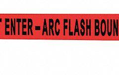 BANNER STAKES Retractable Belt Head: Red, 42 in Overall Ht, 15 ft Belt Lg, 2 1/2 in Belt Wd (MPN PL4077). Key specifications — attr193628: BANNER STAKES; attr983760: No Pattern; attr983762: Do Not Enter - Arc Flash Boundary; attr981605: (5) 15 ft Retractable Belts.