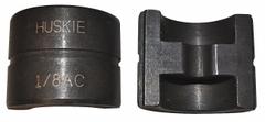 HUSKIE TOOLS Upper and Lower Crimping Die: 1/8 in Aluminum/Copper, 2 Sizes, 13D361/13D372, Wire Rope (MPN 18AC). Key specifications — attr511073: Copper and Aluminum Duplex Oval Sleeves; attr511072: Wire Rope; attr473934: HUSKIE TOOLS; attr511069: Blue; attr542116: 1/8 in Aluminum/Copper; attr511066: 13D361.