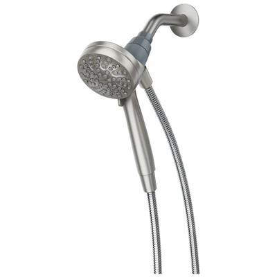 MOEN Handheld Showerhead: Nickel, 1.75 gpm Flow Rate - Handheld Showerheads with Hose & Mounting Bracket