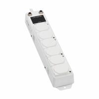 TRIPP LITE Outlet Strip: 6 Outlets, 6 ft Cord Lg, 15 A Current, UL 1363, White, 5-15P, 2 1/4 in Wd (MPN PS-607-HG-OEMLM). Key specifications — Brand: TRIPP LITE; Mounting Style: Keyhole.
