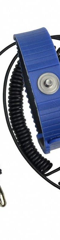 SCS Static Control Wrist Strap: Elastic, Blue, Black, 1 Strap Conductors, 5 ft Cord Lg - Max, Coiled (MPN 4650). Key specifications — Brand: SCS; Includes: Coil Cord; Cord Color: Black; Strap Color: Blue; Cord Shape: Coiled.