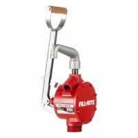 FILL-RITE Hand Pump: Lever, Pump with Spout, Bung, 25.6 oz per stroke, Aluminum, Piston (MPN FR151). Key specifications — Brand: FILL-RITE; Seal Material: Buna-N; Suction Tube Material: Steel; Maximum Flow Rate: 25.6 oz per stroke; Spout/Nozzle: Aluminum Spout.