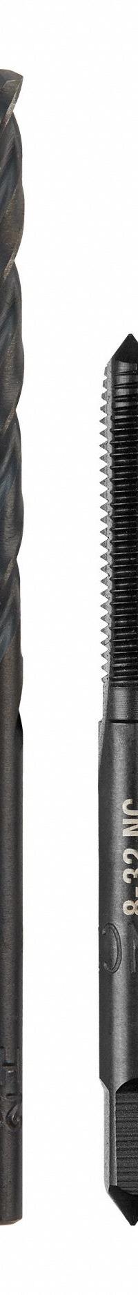 MILWAUKEE Plug Tap and Drill Bit: 2 Pc, #8-32 Tap, #29 Drill (MPN 49-57-5521). Key specifications — attr1300596: Straight Flute.