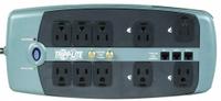 TRIPP LITE Outlet Strip: 10 Outlets, 8 ft Cord Lg, 3,330 J Rated Energy, 15 A Current, UL 1363 (MPN TLP1008TELTV). Key specifications — Brand: TRIPP LITE; Mounting Style: Keyhole.