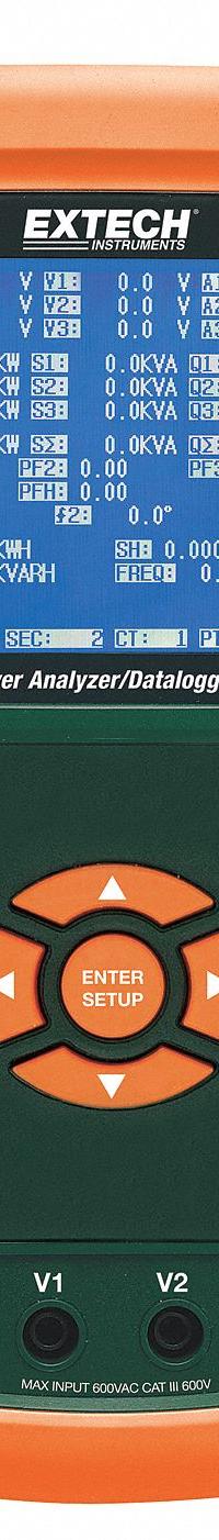 EXTECH Power Analyzer/Datalogger: For Three Phase, CAT III 600V, No Certification Included, Digital (MPN PQ3450). Key specifications — Brand: EXTECH; IP Rating: Not Rated; Sampling Rate: 2 sec to 2 hr.