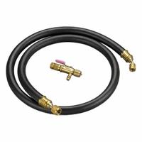 YELLOW JACKET Hose Set: 6 ft Lg, 45° Angle, Black, Single Hose, Vacuum/Charge Valve (MPN 93889). Key specifications — Brand: YELLOW JACKET; Includes Valve: Yes.