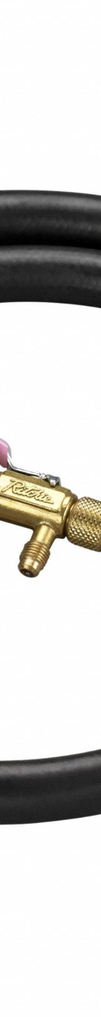 YELLOW JACKET Hose Set: 6 ft Lg, 45° Angle, Black, Single Hose, Vacuum/Charge Valve (MPN 93889). Key specifications — Brand: YELLOW JACKET; Includes Valve: Yes.