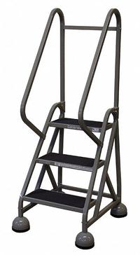 COTTERMAN Rolling Ladder: 2.3 ft Platform Ht, Partially Assembled, Steel, Wt-Actuated Auto-Lock (MPN ST-301 A2 C1 P5). Key specifications — Includes Handrails: Handrails Included; Material: Steel; Brand: COTTERMAN; Color: Gray.
