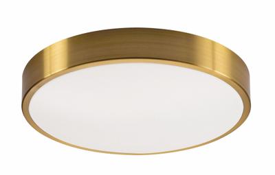 AFX INC. Flush Mount: 12 in Dia, Satin Brass, 3 in Ht, 1,800 lm, 3000K/3500K/4000K - Octavia Flush-Mount Lights