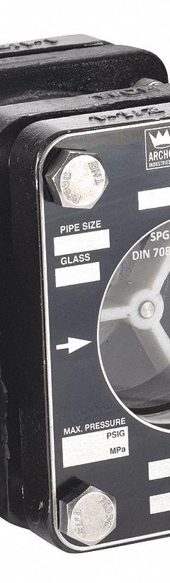 ARCHON INDUSTRIES, INC. Single Wall Sight Flow Indicator: Rotor, Steel, 1 1/2 in Flange, Flange (MPN AKF-FR015AA05A). Key specifications — For Media Type: Fluids; Brand: ARCHON INDUSTRIES, INC.; Sight Material: Borosilicate Glass; Connection Type: Flange; Bolt Material: Carbon Steel; Flow Direction: Horizontal Left; Seal Material: Neoprene.