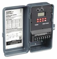 TORK Electronic Timer: 7 day, Astronomic, 120-277V AC, DPDT, Digital (MPN DGU100A-Y). Key specifications — Body Material: Metal; Indoor/Outdoor Usage: Outdoor; Astronomic Functionality: Astronomic; Mounting Style: Surface; Brand: TORK.