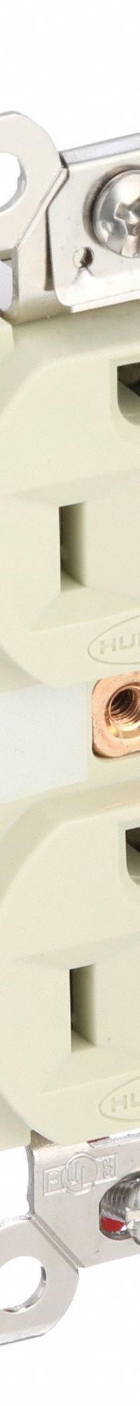HUBBELL Receptacle: Hospital Grade Fed. Spec., Duplex, 5-20R, Ivory, 125V AC, 20 A, 2 Pole / 3 Wire (MPN HBL8300I)