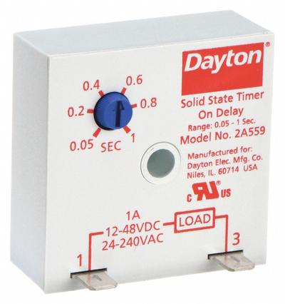 Dayton Single Function Encapsulated Timing Relay: Surface Relay Mounting - Surface-Mounted Relays