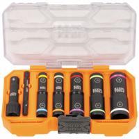 KLEIN TOOLS: 1/4 in, 3/8 in Drive Size, 24 mm Socket Size, Small Set (0-50 pieces) Set Size, 10 (MPN 65619). Key specifications — attr1204251: KLEIN TOOLS; attr1215453: 1/4 in, 3/8 in; attr1215454: 8 mm to 18 mm.
