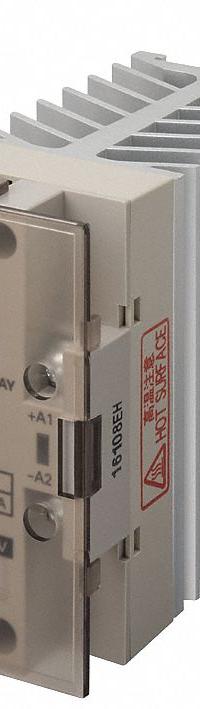 OMRON Solid State Relay: DIN-Rail & Surface Mounted, 45 A Max Output Current, Phototriac, AC Output (MPN G3PE-245B DC12-24). Key specifications — Brand: OMRON; Current Type: DC; Electrical Connection: Screw Clamp; Finger Safe: Yes; Input Current: 40 to 150 A; Maximum Output Current without Heat Sink: 45 A; Mounting Style: DIN Rail & Screw; Output Voltage: 120 to 240V AC.