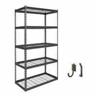 APPROVED VENDOR Metal Shelving: Standalone, Industrial, 36 in x 18 in, 72 in Overall Ht, 5 Shelves (MPN B-ATLAS361872-5H800). Key specifications — Frame Material: Steel; Shelving Material: Steel; Assembled: Unassembled; Color: Black; Duty Rating: Industrial; Brand: APPROVED VENDOR.