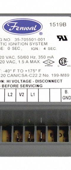 FENWAL IGNITION CONTROLS Control Board, 120V: Mfr Part # 35-705501-001. Key specifications — Manufacturer Part Number: 35-705501-001; Product Type: Ignition Control Board.