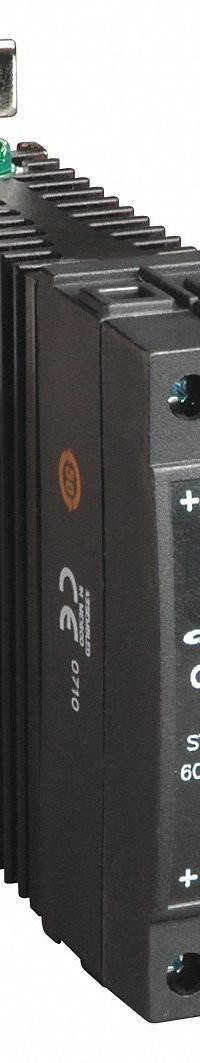 CRYDOM Solid State Relay: DIN-Rail & Surface Mounted, 30 A Max Output Current, MOSFET, DC Output (MPN CKM0630). Key specifications — Brand: CRYDOM; Current Type: DC; Electrical Connection: Screw Clamp; Finger Safe: Yes; Input Current: 11 mA at 32V DC; 9 mA at 5V DC; Maximum Output Current without Heat Sink: 30 A; Mounting Style: DIN Rail & Panel.