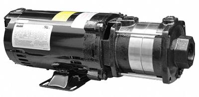 Dayton Booster Pump: 1 hp, Three Phase, 230/460V AC, 31 gpm Best Efficiency Flow - Horizontal Booster Pumps