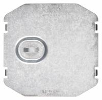 RACO Electrical Box Cover: 2 Gangs, Blank, For Rectangular Box Shape, Steel, 3 5/8 in Overall Lg (MPN 702F). Key specifications — Brand: RACO; For Box Shape: Rectangular; Material: Steel; Cover Design: Blank.