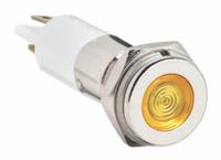 APPROVED VENDOR Flush Panel Light: 10 mm Panel Mounting Hole Dia, LED, Yellow, Flush Head, H10 (MPN 24M094). Key specifications — Brand: APPROVED VENDOR; Electrical Connection: 0.11 Male Quick Disconnect.