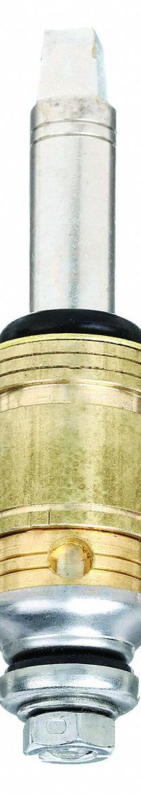 CHICAGO FAUCETS Cartridge: Use with Hot/Cold Water, Brass, Nickel Plated, Compression, (1) Cartridge (MPN 377-X245RJKABNF). Key specifications — For Water Temperature: Hot/Cold; Compatible Brand: Chicago Faucets; Product Type: Cartridge; Includes: (1) Cartridge; Material: Brass.