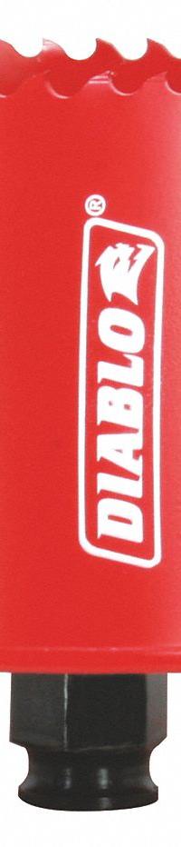 DIABLO Hole Saw: 4 1/2 in Saw Dia., 4 Teeth per Inch, 2 3/8 in Max. Cutting Dp, Bi-Metal (MPN DHS4500). Key specifications — attr1098070: 4; attr1098087: DIABLO; attr1098073: Snap-Lock Plus™.