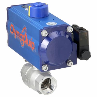 DYNAQUIP CONTROLS Pneumatically Actuated Two-Way Ball Valve: 1 in, Stainless Steel - Stainless Steel Pneumatically-Actuated Ball Valves